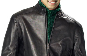 แจ็กเก็ตหนังสีดำสำหรับผู้ชายกันลมระบายอากาศได้ดีปกตั้งง่ายมีฮู้ดขนาด XL - Product Image 2