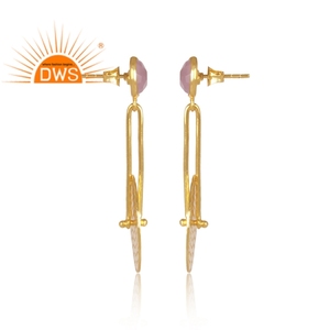 Dernière conception faite à la main Hydro Rose Gemstone Dangle boucle d'oreille fabricant de bijoux personnalisés - Product Image 3