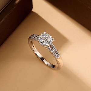 Jeulia Olivetta Round Gemstone Ring with Split Shank-18K Fashion Wedding Ring Invisible Setting Tarnish Free - Product Image 5