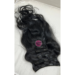 ผมต่อจากผมชาวอินเดียธรรมชาติไม่ผ่านกระบวนการผมแบบมีคลิปหนีบผมแบบเรมี่แบบนุ่มเป็นลอนหลวม10A เป็นลอน - Product Image 3