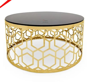 เฟอร์นิเจอร์บ้านหรูหราโต๊ะกลางสีทองสวยยืนสำหรับห้องนั่งเล่น - Product Image 1