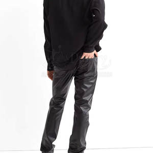 Pantalons en cuir pour hommes en matériaux de haute qualité Pantalon en cuir imprimé de logo personnalisé au meilleur prix Vente en gros - Product Image 4