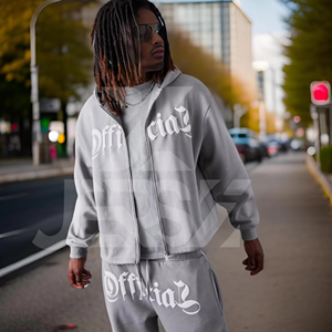 Conjunto Deportivo de Alta Calidad 100% Algodón, Lavado Ácido Personalizado, Pantalones Deportivos Transpirables, Conjunto de Jogger Unisex para Fitness, Adultos, Talla Grande, Invierno - Product Image 3