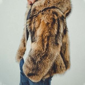 Manteau en fausse fourrure pour homme de marque personnalisée, vêtements d'hiver de luxe à étiquette privée, manteau en fourrure de vison, approvisionnement en usine - Product Image 2