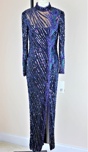 ชุดเดรสออกงานผ้าซาตินประดับเลื่อมแขนปกติคอกลมสำหรับผู้หญิงชุดเดรสผ้าซาตินประดับด้วยลูกปัดสง่างาม - Product Image 4