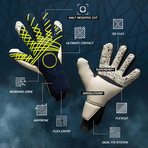 Gants de gardien de but en cuir, surface à adhérence lisse, respirants, design réglable, couverture complète des doigts, fermeture à boucle et crochet, compétences - Product Image 2