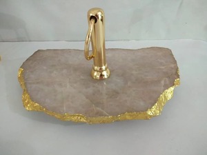 ลูกบิดพลอยโมราสีน้ำเงินทำมือขอบเคลือบทองที่จับแบบดึงสุดหรูสำหรับตกแต่งตู้เสื้อผ้าและตู้ - Product Image 6