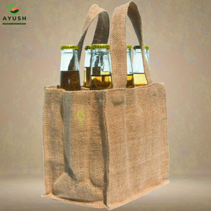 <b>Wine</b> bottle gift <b>bags</b> made of jute & cotton customizable <b>wine</b> <b>bags</b> for <b>wine</b> shop & markets - Product Image 3