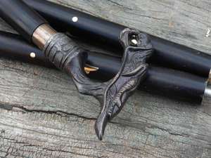 Bastón de madera Calvin, bastón de latón antiguo con mango de dragón, bastón de diseñador de latón y bastón de madera - Product Image 3