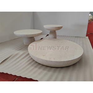 Newstar Salon Moderne Beige Marbre Table Basse Ensemble Canapé Table <span class=keywords><strong>D</strong></span>'appoint Table Basse Ronde En Marbre - Product Image 5