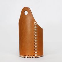 Organisateur de bureau en cuir 3-en-1 pour la maison et le bureau, avec étui à stylos, rangement pour fournitures de bureau et design classique fait main