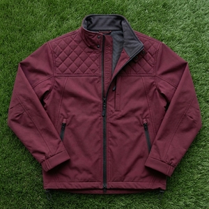 Chaqueta Cortavientos Acolchada Color Borgoña para Hombre, con Cuello Alto, Cierre Completo, Estilo Utilitario para Exteriores, con Múltiples Bolsillos - Product Image 5