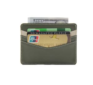 กระเป๋าสตางค์ใส่บัตรหนังแท้สำหรับผู้ชาย แบบเปิดปิด ป้องกัน RFID น้ำหนักเบา คุณภาพสูง หนัง Crazy Horse แท้ - Product Image 2