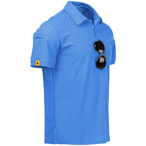 Polo de piqué de algodón orgánico GSM 200 para hombre con logotipo personalizado, transpirable de manga corta Camiseta ajustada, bajo MOQ, servicios OEM - Product Image 2