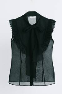 New Summer Clothes Best Price LUNA PLEATED <b>TOP</b> Women's Blouses Shirts Burnout Cotton 35% SILK 65% COTTON <b>WHITE</b> ANT Vietnam - Product Image 2