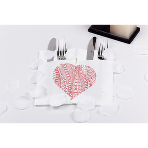 Serviettes de table blanches 40x40cm à motif Cupido, découpe point à point, format Kanguro, 480 pièces, B2B - Product Image 1