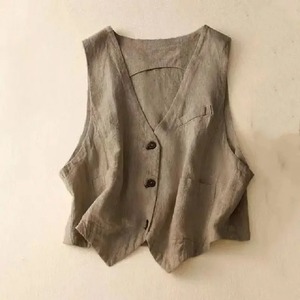 Coton respirant nouveau gilet d'automne et d'hiver pour hommes et femmes avec manteau de gilet à col montant multi-poches - Product Image 3