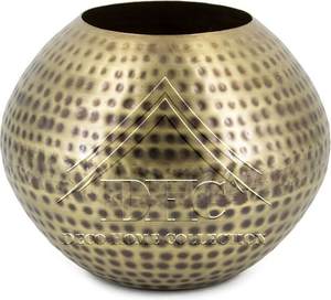 Jarrón de metal moderno de forma redonda, diseño martillado de latón antiguo, decoración para el hogar y la sala de estar con florero de aluminio - Product Image 6