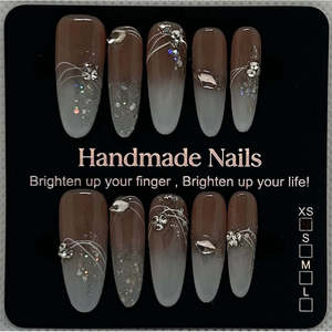 Set di unghie finte per feste, stile Cannes, taglia XS - Product Image 1