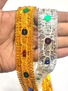 Wholesale Gold Venice Trim Metallic <b>Cord</b> Braided Lace for Shoes-Eco-Friendly Water Soluble - Product Image 5