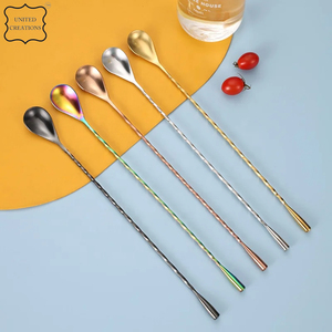 ช้อนผสมค็อกเทลหยดน้ำทำจากสเตนเลสอุปกรณ์บาร์ชั้นดีสำหรับบาร์เทนเดอร์มืออาชีพดีไซน์โลหะ - Product Image 5