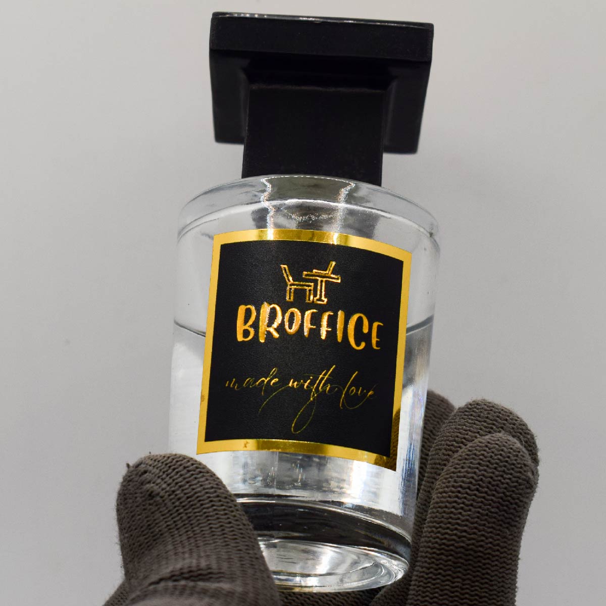 OEM High Quality Gold Foil Metalized Embossed Texture Vinyl Perfume Labels Stickers Customized Branding Perfume Bottle Packaging