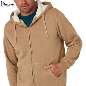Sudadera con Capucha de Forro Polar Sherpa para Hombre, con Cierre, Lisa, Teñida, de Poliéster/Algodón, de Secado Rápido, de Alta Calidad, a Buen Precio, Fabricante Personalizado - Product Image 3