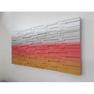 Beautiful Abstract Landscape Wood <b>Mosaic</b> <b>Wall</b> <b>Art</b> Wooden <b>Wall</b> Signs Decor - Product Image 5