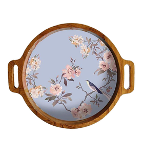 Luxury Decorative <b>Wooden</b> Printed Tray Serving Tray with Handles <b>for</b> Ramadan <b>for</b> Wholesale Piece and Hot <b>Sale</b> - Product Image 1