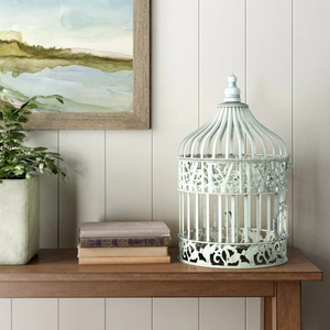 ชุดกรงนกโลหะสำหรับตกแต่งบ้าน2ชิ้นพร้อมอุปกรณ์ตกแต่งในร่มดีไซน์น่าชื่นชม - Product Image 3