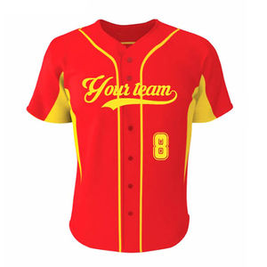 100% Polyester Custom Sublimation Button up Baseball Jersey with custom Team Name Embroidered Stitched Sports Jerseys For Adults - Product Image 1