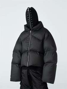 แจ็กเก็ตแบบขนเป็ดบุนวมสำหรับผู้ชายมาใหม่2025กันลมมีฮู้ดสีดำอบอุ่นในฤดูหนาวผ้าใบ - Product Image 5