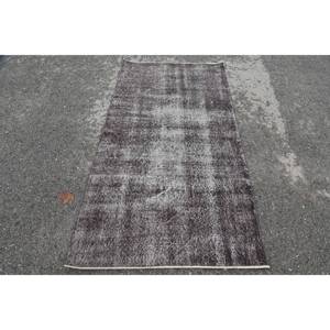 พรมตุรกีโบราณแบบทันสมัยขนาด3.5x6.7ฟุตสีเทาดำงานเย็บปะติดปะต่อกันออกแบบขนสัตว์ยางพื้นที่ขนาดใหญ่สี่เหลี่ยมผืนผ้าสำหรับห้องวัยรุ่น - Product Image 1