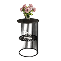 Table d'appoint personnalisée de style nordique en fer et aluminium, finition nickel gris-noir, pour salon, salle à manger, porche, décoration, artisanat moulé à la main