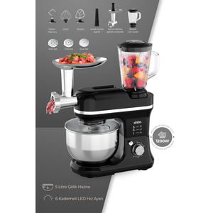Robot de cuisine automatique SMX-2772 1200W 3-en-1 multifonction 5L noir pour pétrir la pâte, hacher la viande et mélanger - Product Image 2
