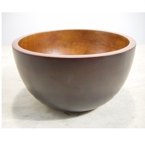 Bol de service rond en bois noir à riz martelé parfait pour servir des aliments décor de cuisine - Product Image 3