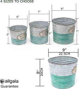 Maceta para exteriores o interiores con maceta de hierro galvanizado Contenedor de plantas elegante Macetas de jardín de metal maceta para jardín doméstico - Product Image 2