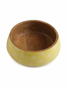 Ensaladera de madera con juego de cuchara y tenedor a juego con impresión digital y acabado recubierto de resina para comedor moderno - Product Image 3