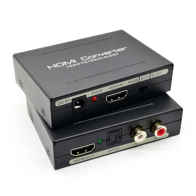 SYONG 4K HDMI Audio Extractor Converter with 4K HDMI and Optical SPDIF / Toslink and RCA L / R Output hdmi to Hdmi+audio