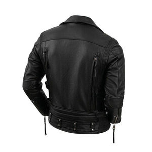 Veste en cuir surdimensionnée unisexe noire personnalisée de haute qualité en cuir véritable/PU avec ceinture, manteau décontracté pour les trajets quotidiens - Product Image 2