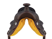 Selle Western pour enfants de 10 pouces, personnalisable, durable, en cuir de buffle 100%, avec gravures florales sculptées à la main, siège rembourré doux et arbre en fibre de verre