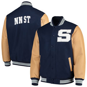 Mode Vestes Doublure Matelassée Personnalisé Chenille Patchs Letterman College Hommes Bomber Baseball Coupe-Vent Laine Varsity Veste - Product Image 1