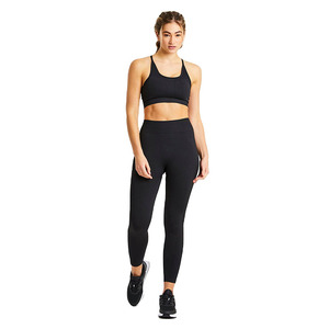 Vêtements de sport d'extérieur décontractés 2 pièces costumes de yoga couleur unie teints fitness entraînement course jogging costume femme - Product Image 1