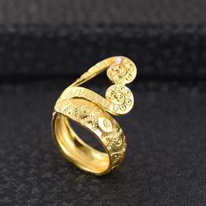 Simple Design Boho Spiral Swirl <b>Ring</b> Tribal Brass <b>Rings</b> for Women 18K Gold Plated Ethnic Statement <b>Rings</b> for Wholesale/OEM/ODM - Product Image 1