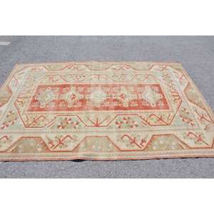 Alfombra turca Vintage, diseño de retazos rojo y verde, área grande, de lana Material rectangular de 9x12, respaldo de látex para entrada, pasillo, sala de estar - Product Image 3