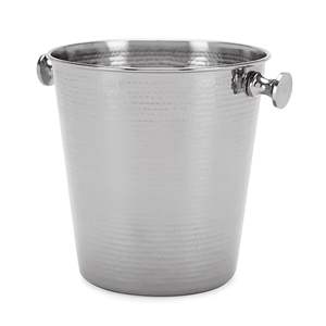 Bulk Silver Hammered Stainless Steel Ice Bucket Wholesale Double-Walled Insulated Wine & Champagne <b>Cooler</b> for Hotels and Events - Product Image 3