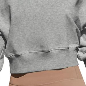 Wholesale Casual Breathable <b>Drop</b> Shoulder Women's Sweatshirt Customized Design Blank Oversize Cropped Women's Hoodies - Product Image 2