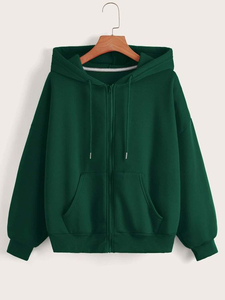 Autumn Men's Zipper <b>Hoodie</b> Soft Cotton Comfortable Knitted Pile Fabric Solid Custom Printing Embroidered Logo <b>Thin</b> Sweatshirt - Product Image 3