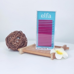 Extensions de cils Promade D 0.10 mixtes 8-15 Ombre Rose, volume complet, naturelles, douces, en fibre Hy LON, cils en éventail faits à la main au Vietnam EF3 - Product Image 2