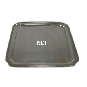 Food Coffee Tea Server Tray With Decorative <b>Border</b> Rectangular Shape Handcrafted Decorative Tray Nickle Finishing Serving Tray - Product Image 2